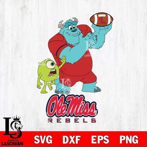 Ole Miss Rebels Sully & Mike Football Cricut,Christmas SVG DXF EPS PNG FILE, NCAA Digital Download,Instant Download, Silhouette