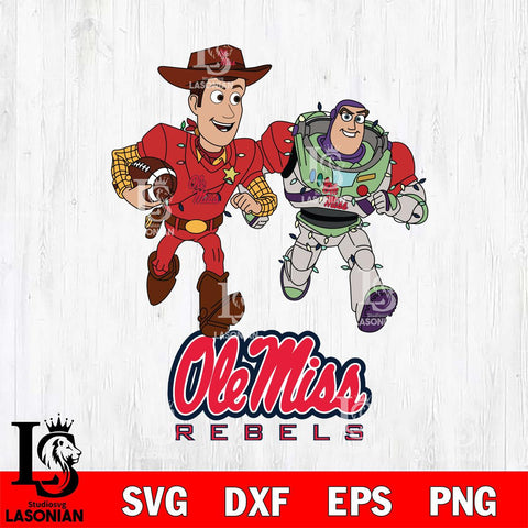 Ole Miss Rebels Woody & Buzz Lightyear Football Cricut,Christmas SVG DXF EPS PNG FILE, NCAA Digital Download,Instant Download, Silhouette
