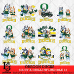 Oregon Ducks Bluey & Bingo Bundle 12 SVG Svg Eps Dxf Png File, Bundle NCAA svg, Digital Download, Instant Download