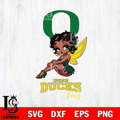 Oregon Ducks Beauty Black Fairy Betty Boop, Svg Eps Dxf Png File, Digital Download
