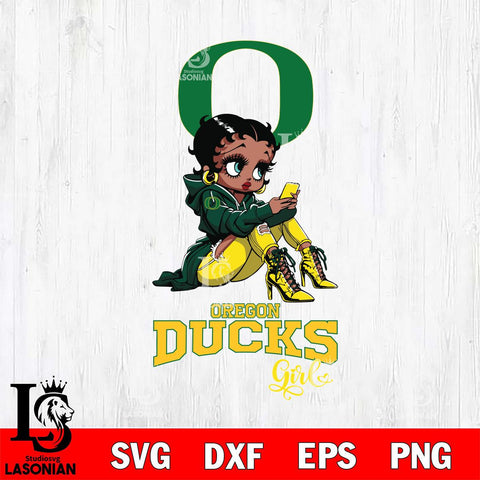 Oregon Ducks Beauty Black Fan Girl Football, Svg Eps Dxf Png File, Digital Download