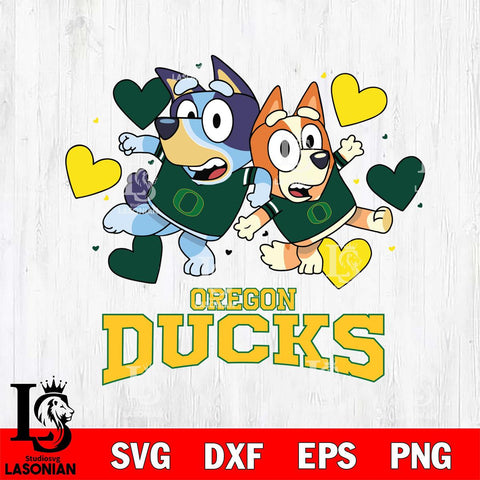 Oregon Ducks Bluey & Bingo 10 Svg Eps Dxf Png File, NCAA svg, Digital Download, Instant Download