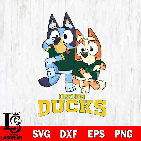 Oregon Ducks Bluey & Bingo Svg Eps Dxf Png File, NCAA svg, Digital Download, Instant Download