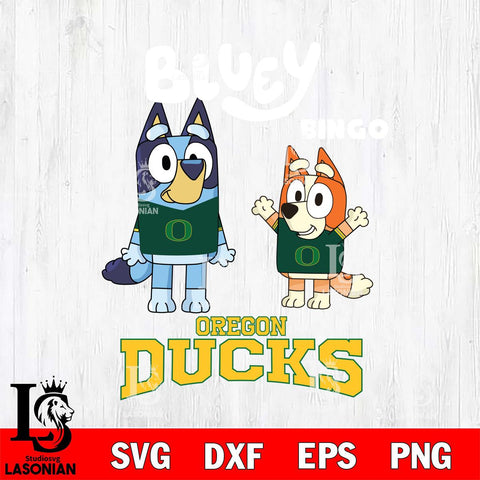 Oregon Ducks Bluey & Bingo 4 Svg Eps Dxf Png File, NCAA svg, Digital Download, Instant Download