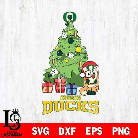 Oregon Ducks Bluey Chilli Christmas Tree Svg Eps Dxf Png File, Digital Download