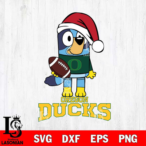 Oregon Ducks Bluey Christmas Svg Eps Dxf Png File, Digital Download