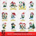 Oregon Ducks Bluey Christmas NCAA Bundle 12 Cricut File Cut Files , Bluey Cricut , Christmas Svg , Bluey svg , Digital Download, dxf eps png pdf file