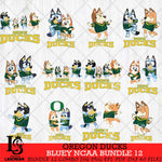 Oregon Ducks Bluey Dace Mode NCAA Bundle 12 SVG Eps Dxf Png File, Digital Download, Instant Download
