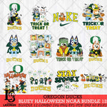 Oregon Ducks Bluey Halloween NCAA 12 SVG Eps Dxf Png File, Bundle NCAA svg, Digital Download, Instant Download