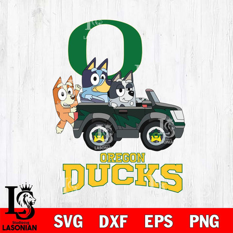 Oregon Ducks Bluey friends car Svg Eps Dxf Png File, NCAA svg, Digital Download, Instant Download