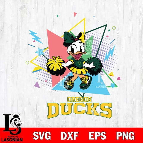 Oregon Ducks Cute Daisy Duck Cheerleader SVG DXF EPS PNG FILE, NCAA File Cut,Digital Download,Instant Download