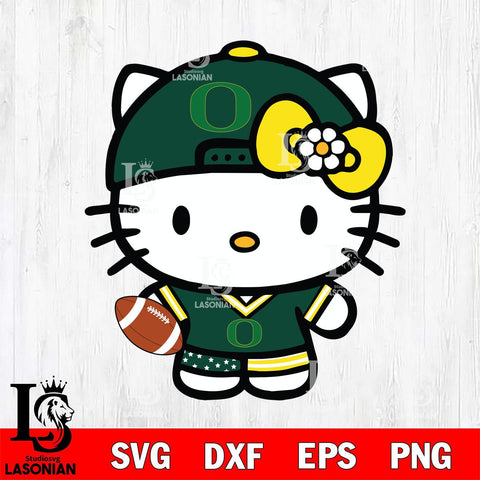 Oregon Ducks Cute Hello Kitty Football 10 Svg Eps Dxf Png File, NCAA svg, Digital Download, Instant Download