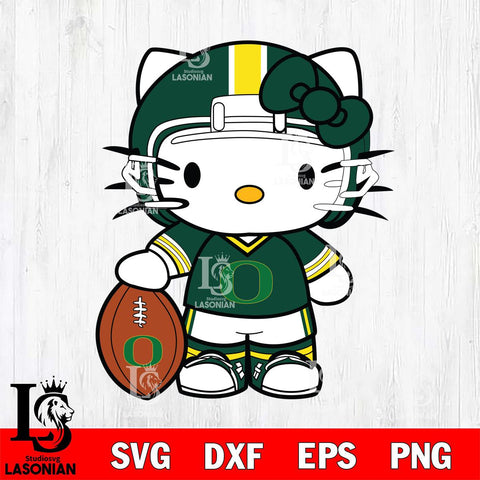 Oregon Ducks Cute Hello Kitty Football 3 Svg Eps Dxf Png File, NCAA svg, Digital Download, Instant Download