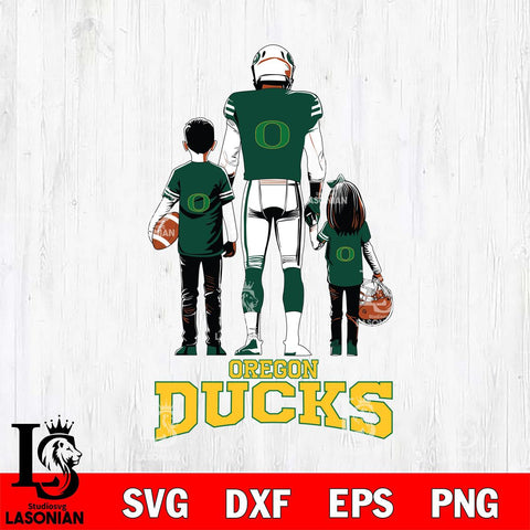 Oregon Ducks Father And Child Football SVG DXF EPS PNG FILE,NCAA SVG, Father day Digital Download,Instant Download, Silhouette