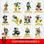 Oregon Ducks Goofy Rugby Disney NCAA Bundle 12 SVG DXF EPS PNG FILE,NCAA bundle svg ,Football Digital Download,Instant Download, Silhouette