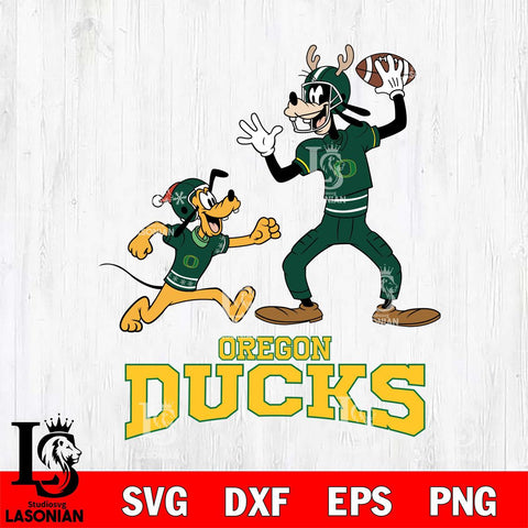Oregon Ducks Goofy & Pluto Football Cricut,Christmas SVG DXF EPS PNG FILE, NCAA Digital Download,Instant Download, Silhouette