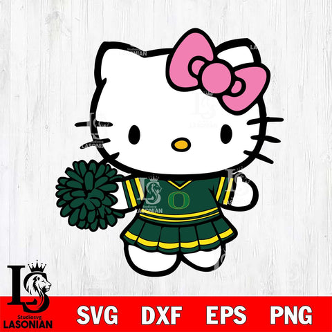Oregon Ducks Hello Kitty Cheerleader 8 Svg Eps Dxf Png File, Digital Download, Instant Download