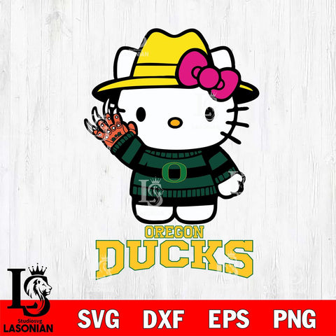 Oregon Ducks Hello Kitty Horror 6 Svg Eps Dxf Png File, Digital Download