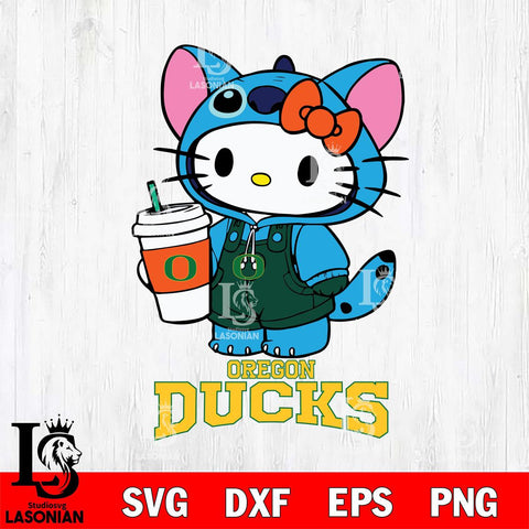 Oregon Ducks Hello Kitty Stitch Svg Eps Dxf Png File, NCAA svg, Digital Download, Instant Download