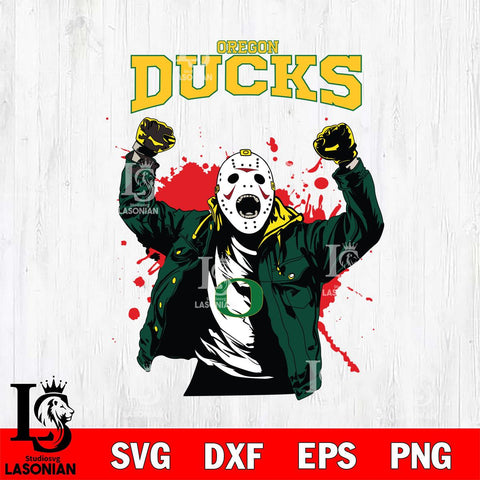 Oregon Ducks Jason Voorhees Horror Halloween 3 Svg Eps Dxf Png File, NCAA svg, Digital Download, Instant Download