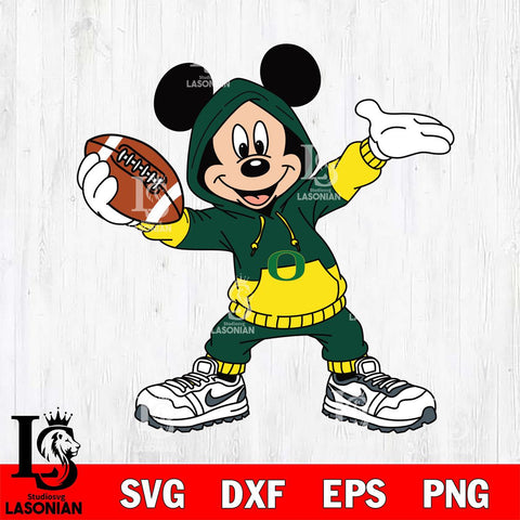 Oregon Ducks Mickey Disney Football Christmas File Cut, NCAA SVG DXF EPS PNG FILE, Digital Download , Criucut , Silhouette