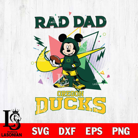 Oregon Ducks Mickey Wearing Hoodie Rad Dad SVG DXF EPS PNG FILE, NCAA File Cut,Digital Download,Instant Download