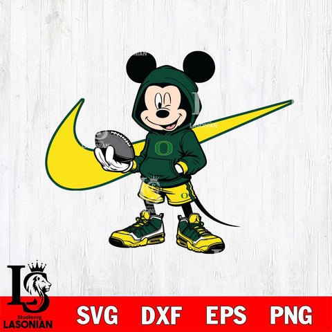 Oregon Ducks Mickey Wearing Hoodie Sport Svg Eps Dxf Png File, NCAA svg, Digital Download, Instant Download