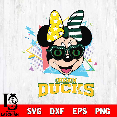 Oregon Ducks Minnie Mouse Love Sport SVG DXF EPS PNG FILE, NCAA File Cut,Digital Download,Instant Download