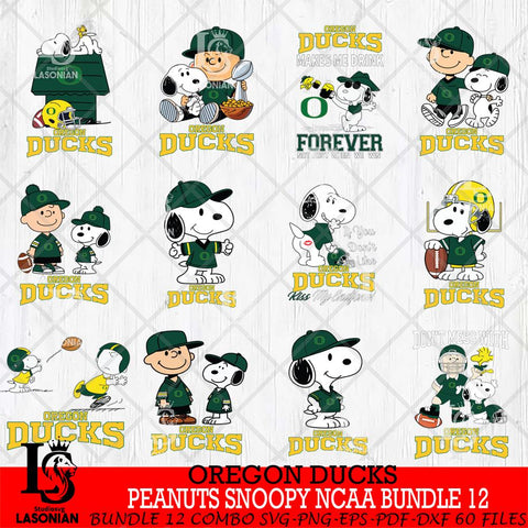 Oregon Ducks Peanuts Snoopy Player NCAA Bundle 12 SVG DXF EPS PNG FILE,Snoopy File Cut, bundle NCAA Digital Download,Instant Download, Silhouette