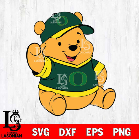 Oregon Ducks Pooh Bear Svg Eps Dxf Png File, NCAA svg, Digital Download, Instant Download