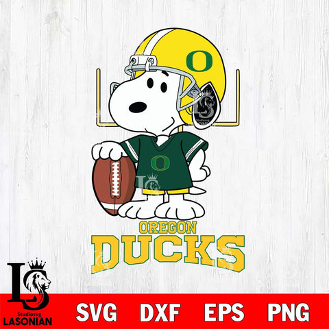 Oregon Ducks Snoopy Player Football SVG DXF EPS PNG FILE,Snoopy File Cut, NCAA Digital Download,Instant Download,Christmas Silhouette