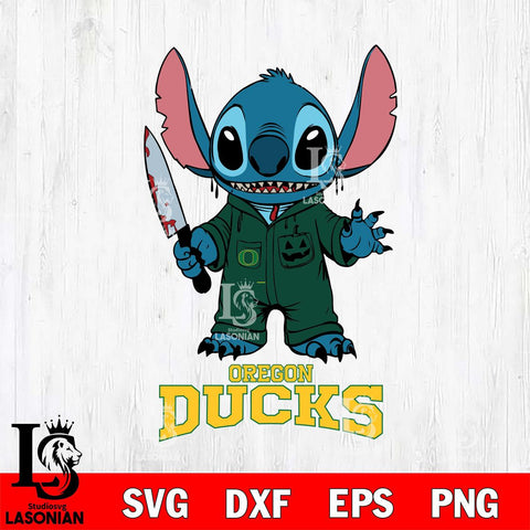 Oregon Ducks Stitch Horror 2 Svg Eps Dxf Png File, NCAA svg, Digital Download, Instant Download