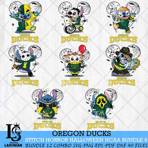 Oregon Ducks Stitch Horror Halloween Bundle NCAA Svg Eps Dxf Png File, Digital Download, Instant Download
