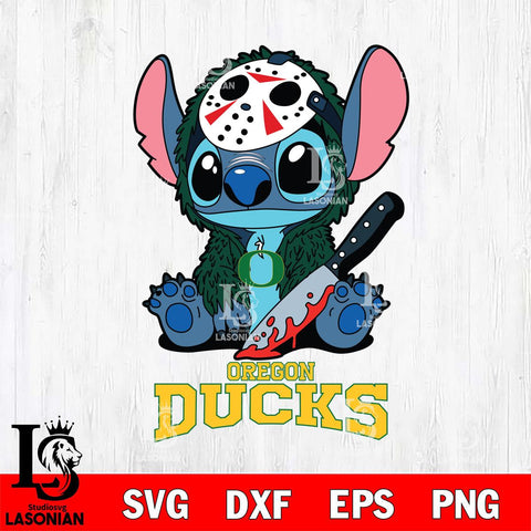 Oregon Ducks Stitch Jason Voorhees Svg Eps Dxf Png File, NCAA svg, Digital Download, Instant Download