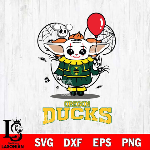 Oregon Ducks Stitch Pennywise Halloween Svg Eps Dxf Png File, Digital Download, Instant Download