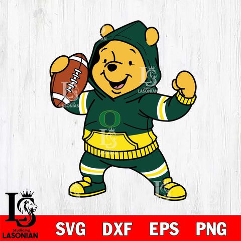 Oregon Ducks Winnie The Pooh Disney Football Christmas File Cut, NCAA SVG DXF EPS PNG FILE, Digital Download , Criucut , Silhouette