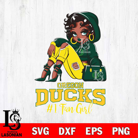 Oregon Ducks #1 beauty Black Fan Girl, Svg Eps Dxf Png File, Digital Download