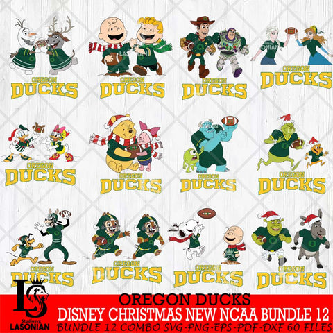 Oregon Ducks  Disney Christmas New NCAA Bundle 12 Cricut,Christmas SVG DXF EPS PNG FILE, BUNDLE NCAA Digital Download,Instant Download, Silhouette