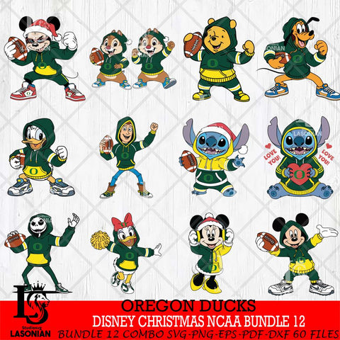 Oregon Ducks  Disney christmas NCAA Bundle File Cut, Bundle NCAA SVG DXF EPS PNG FILE, Digital Download , Criucut , Silhouette