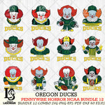 Oregon Ducks  Pennywise Horror NCAA Bundle 12 SVG Svg Eps Dxf Png File, Digital Download