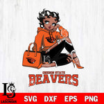 Oregon State Beavers Awesome Black Fan Girl Betty Boop, Svg Eps Dxf Png File, Digital Download