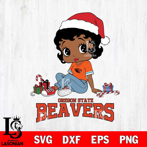 Oregon State Beavers Betty Boop Christmas File Cut, NCAA SVG DXF EPS PNG PDF File, Digital Download , Criucut , Silhouette