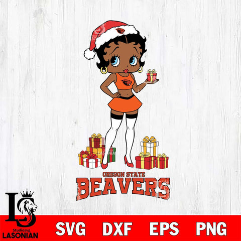 Oregon State Beavers Betty Boop Christmas Gift File Cut, NCAA SVG DXF EPS PNG PDF File, Digital Download , Criucut , Silhouette