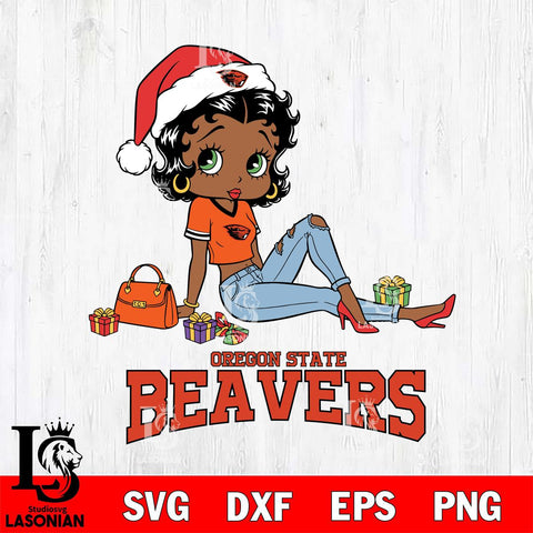 Oregon State Beavers Betty Boop Christmas Packing File Cut, NCAA SVG DXF EPS PNG PDF File, Digital Download , Criucut , Silhouette