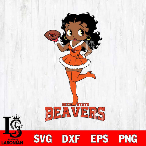 Oregon State Beavers Betty Boop Christmas Rugby File Cut, NCAA SVG DXF EPS PNG PDF File, Digital Download , Criucut , Silhouette