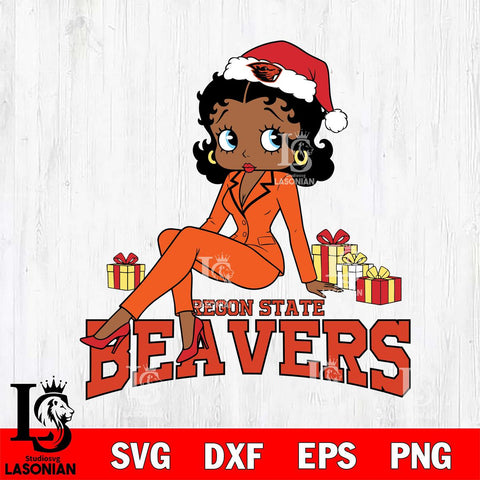 Oregon State Beavers Betty Boop Christmas fan File Cut, NCAA SVG DXF EPS PNG PDF File, Digital Download , Criucut , Silhouette