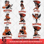 Oregon State Beavers Black Fan Girl Betty Boop Bundle 9, Svg Eps Dxf Png File, Digital Download