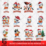 Oregon State Beavers Bluey Christmas NCAA Bundle 12 Cricut File Cut Files , Bluey Cricut , Christmas Svg , Bluey svg , Digital Download, dxf eps png pdf file
