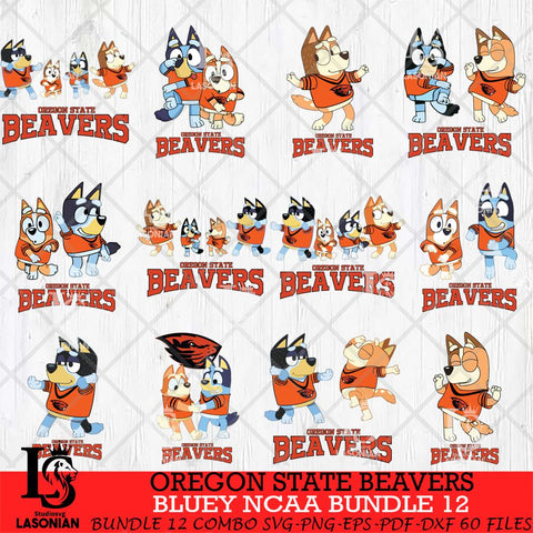 Oregon State Beavers Bluey Dace Mode NCAA Bundle 12 SVG Eps Dxf Png File, Digital Download, Instant Download