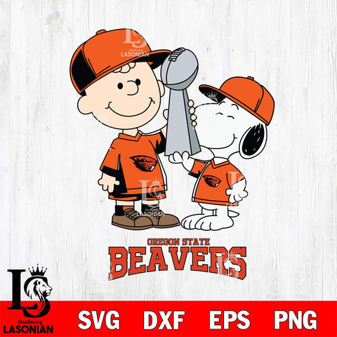 Oregon State Beavers Charlie Brown and Snoopy Champions Svg Eps Dxf Png File, NCAA svg , Digital Download , Instant Download, Cricut File